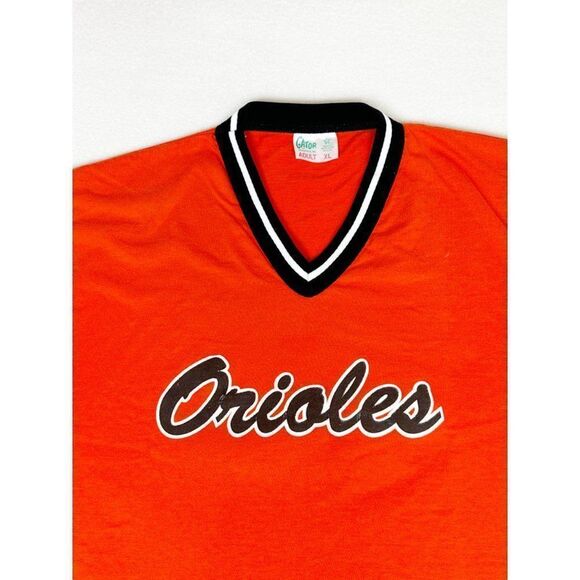 Vintage 80s MLB Baltimore Orioles Baseball Jersey Shirt XL Orange 12 - Picture 2 of 9